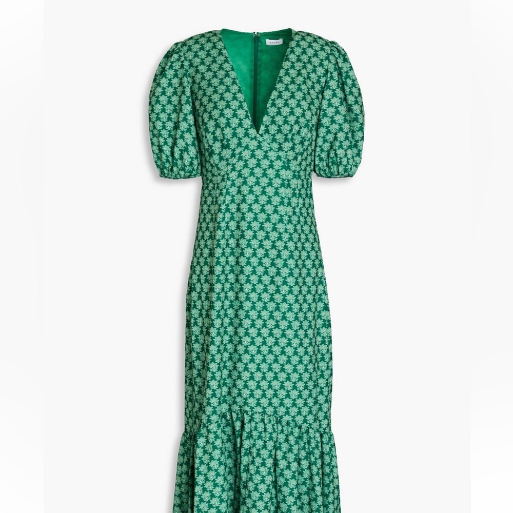 RHODE
Ester gathered floral-print crepe midi dress